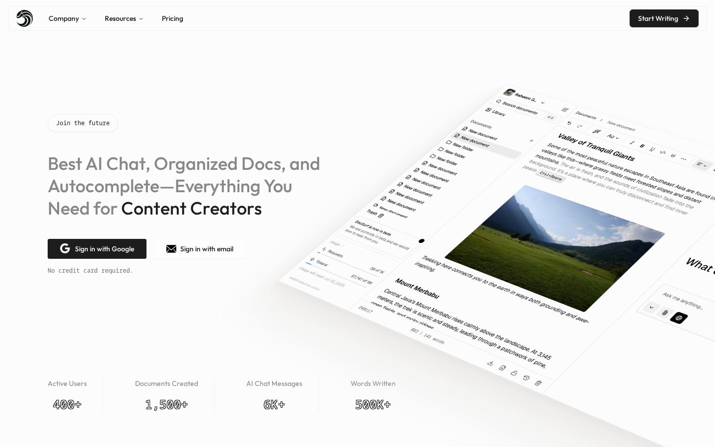 Docsurf Homepage