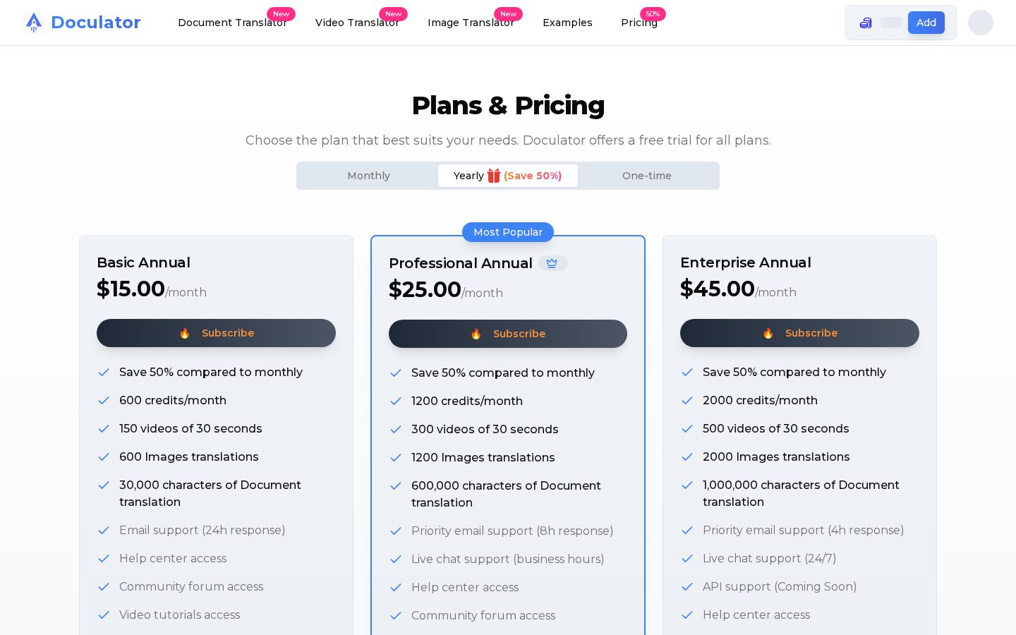 Doculator Pricing