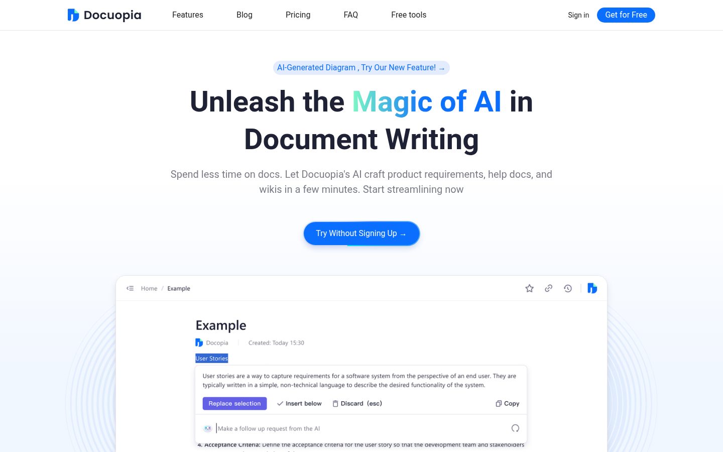 Docuopia Homepage