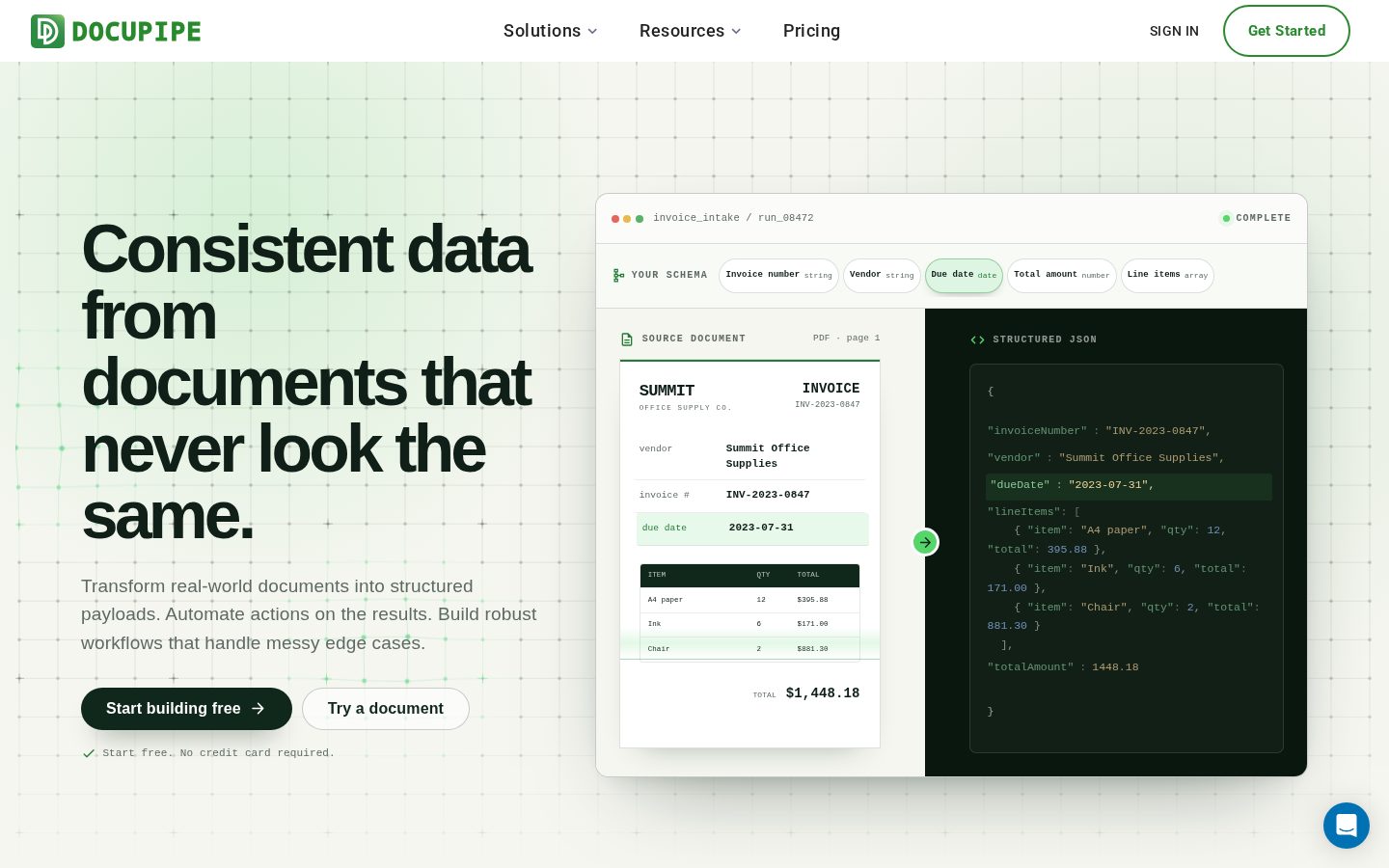 DocuPipe Homepage