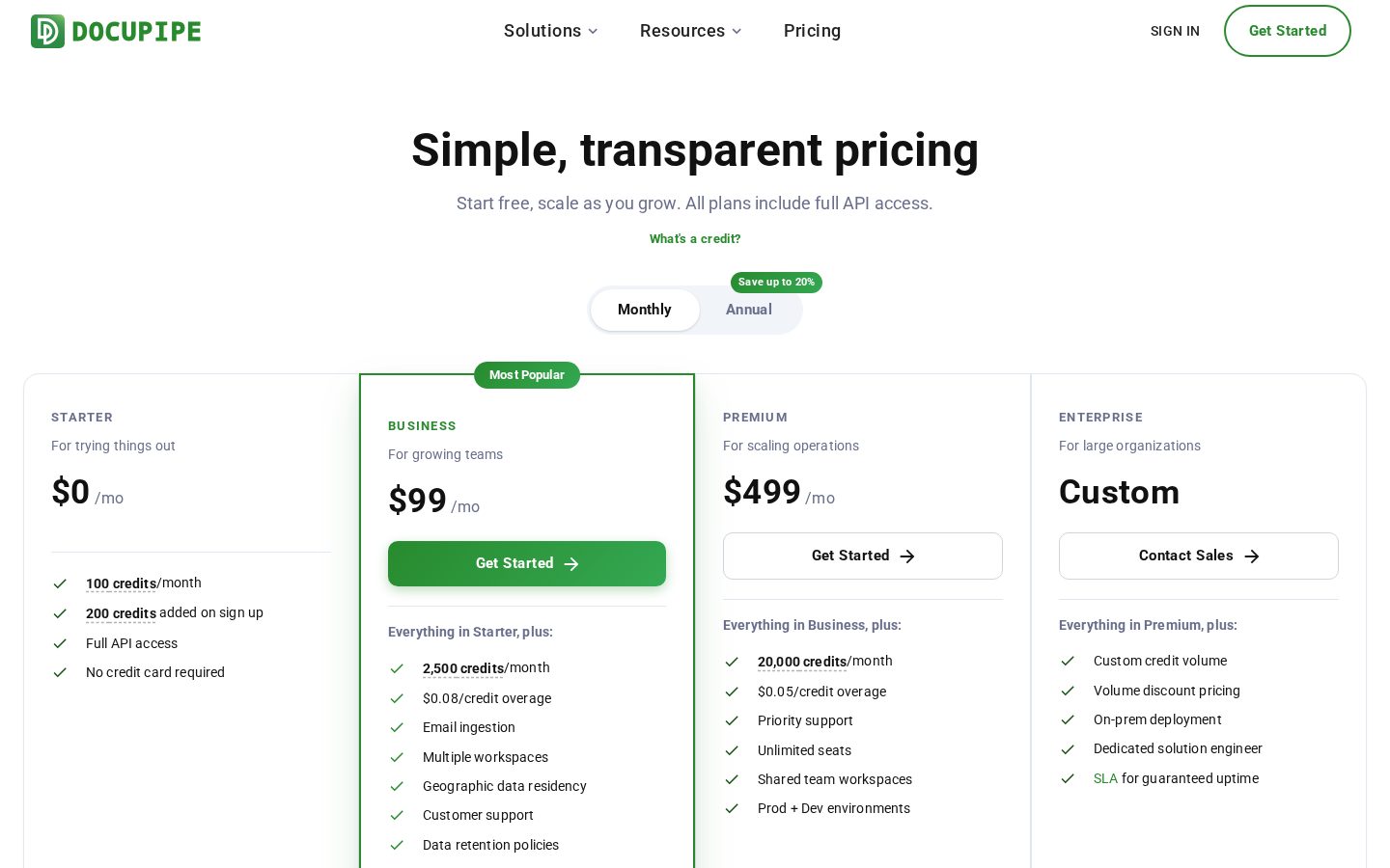 DocuPipe Pricing
