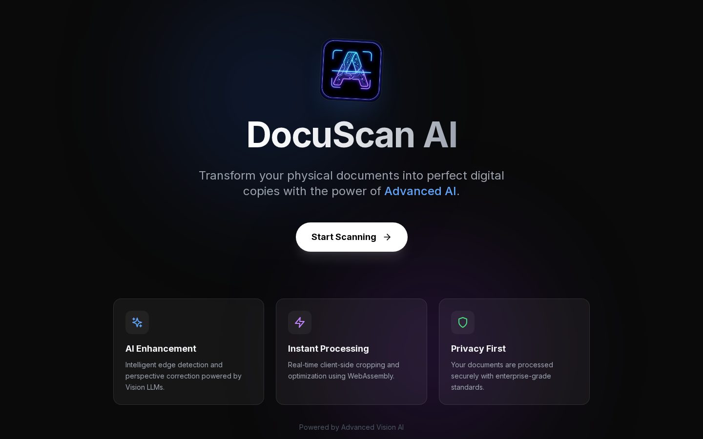 DocuScan Next Homepage