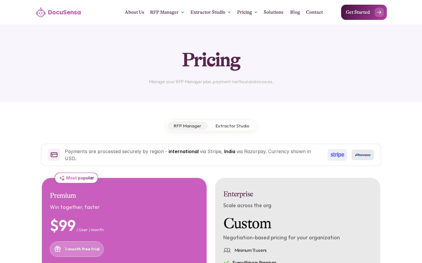 DocuSensa Pricing