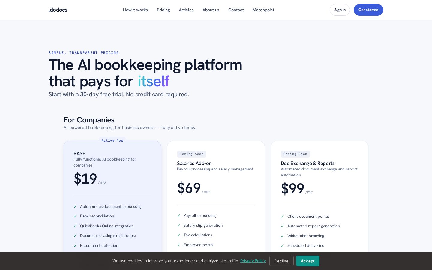 DoDocs inc Pricing