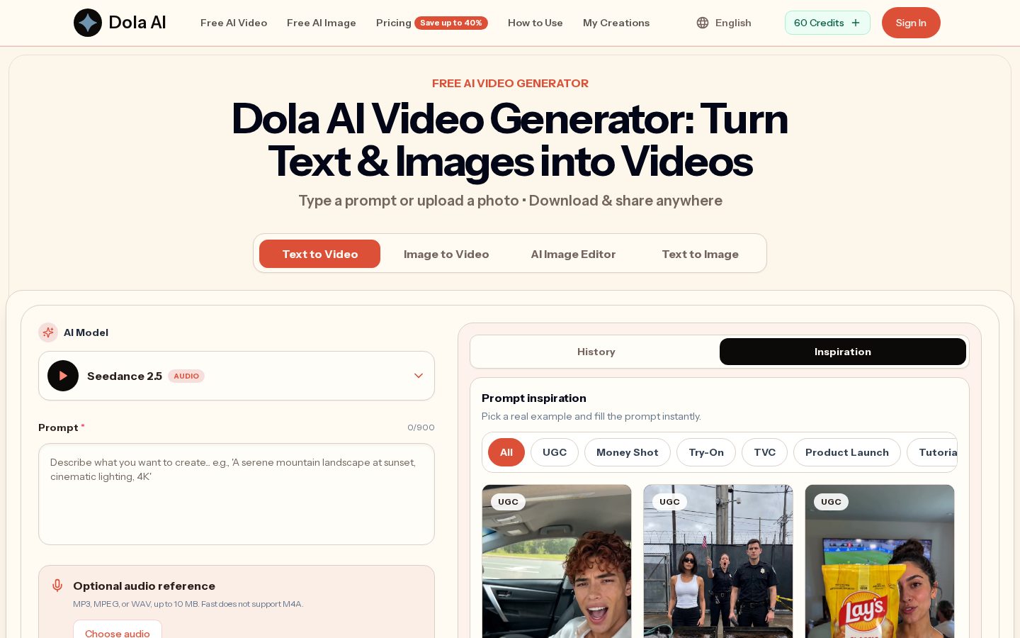 Dola AI Homepage