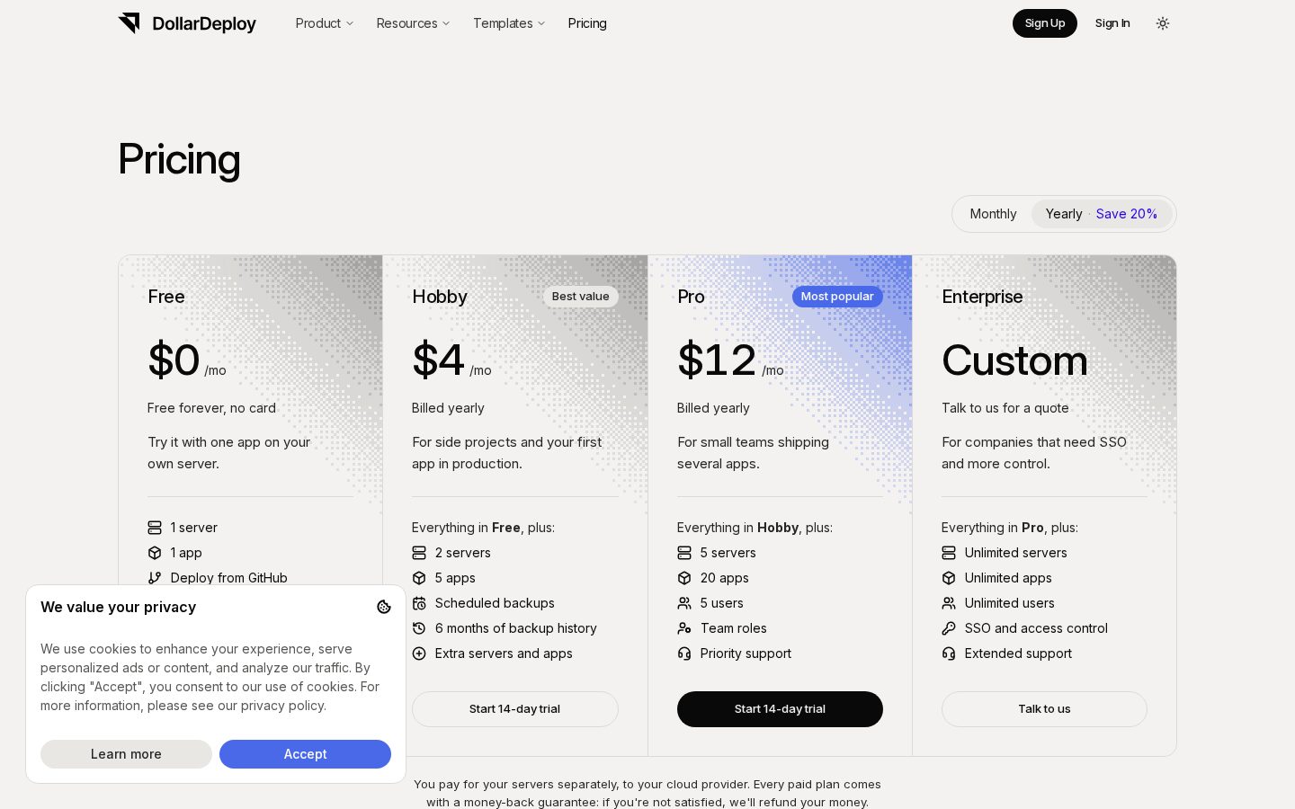 DollarDeploy Pricing