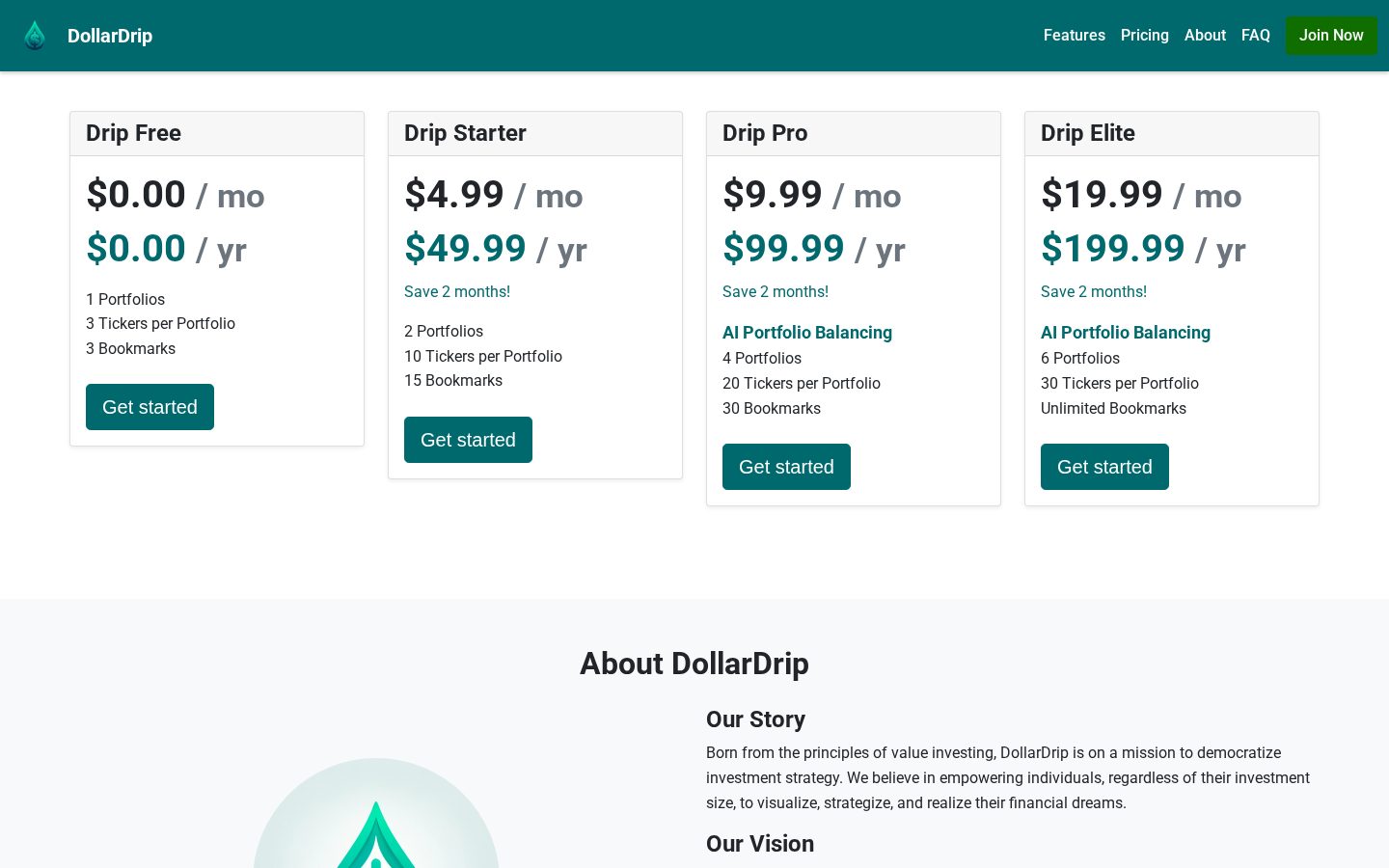 DollarDrip Pricing