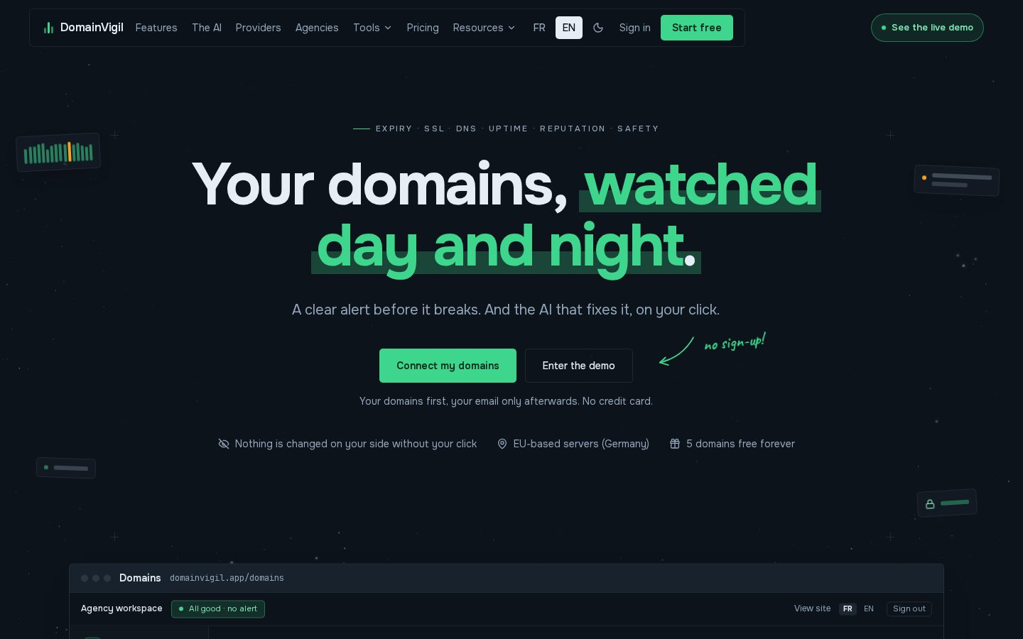 DomainVigil Homepage