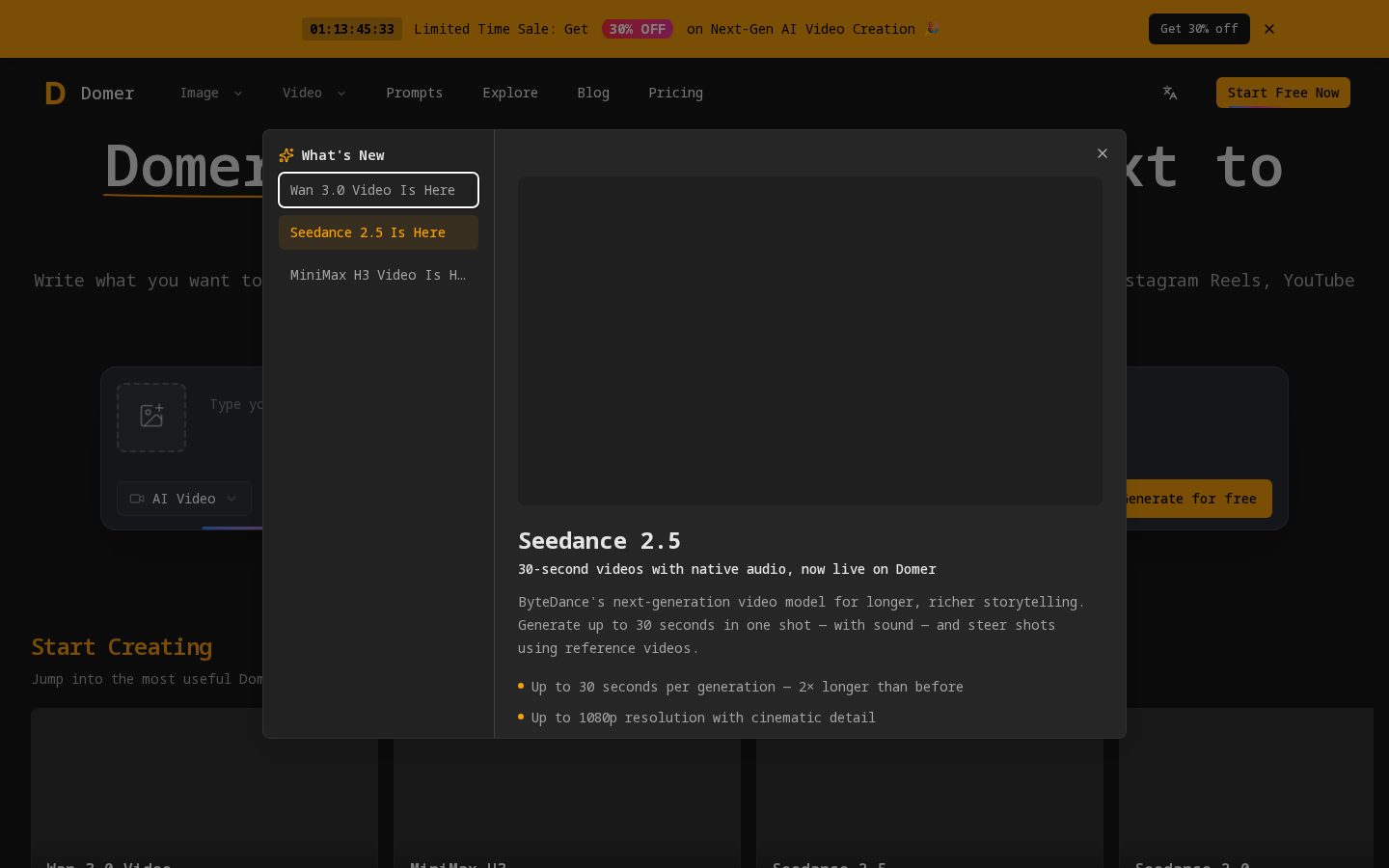 Domer AI Homepage