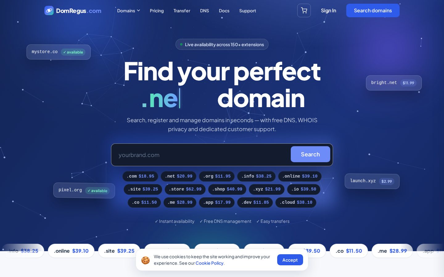 DomRegus Homepage
