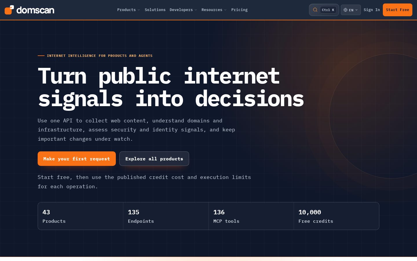DomScan Homepage