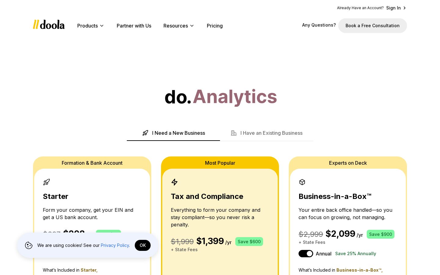doola: AI Co-Founder Pricing