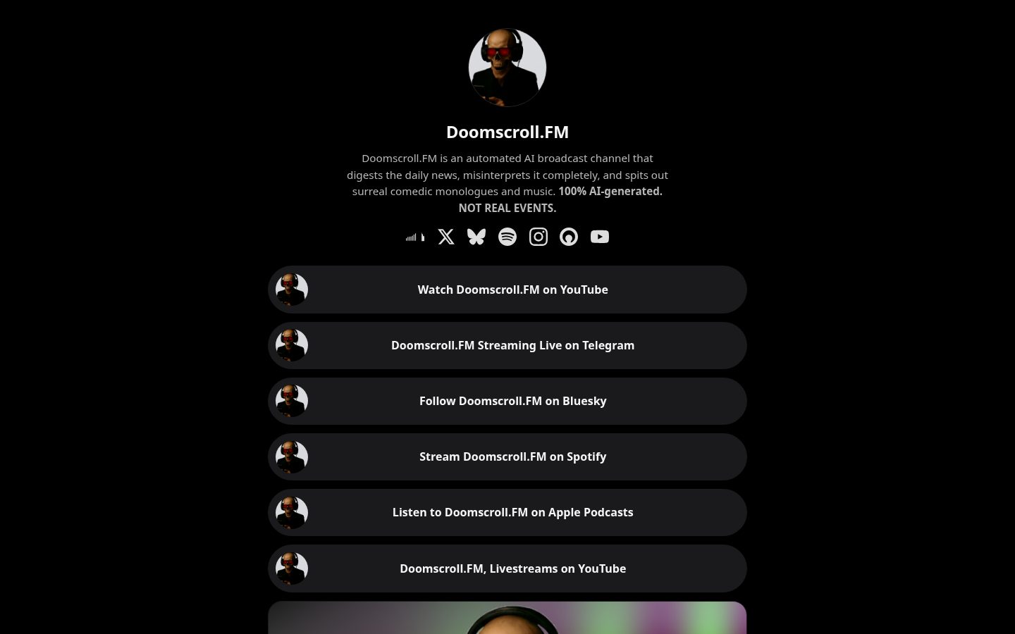 Doomscroll.fm Homepage
