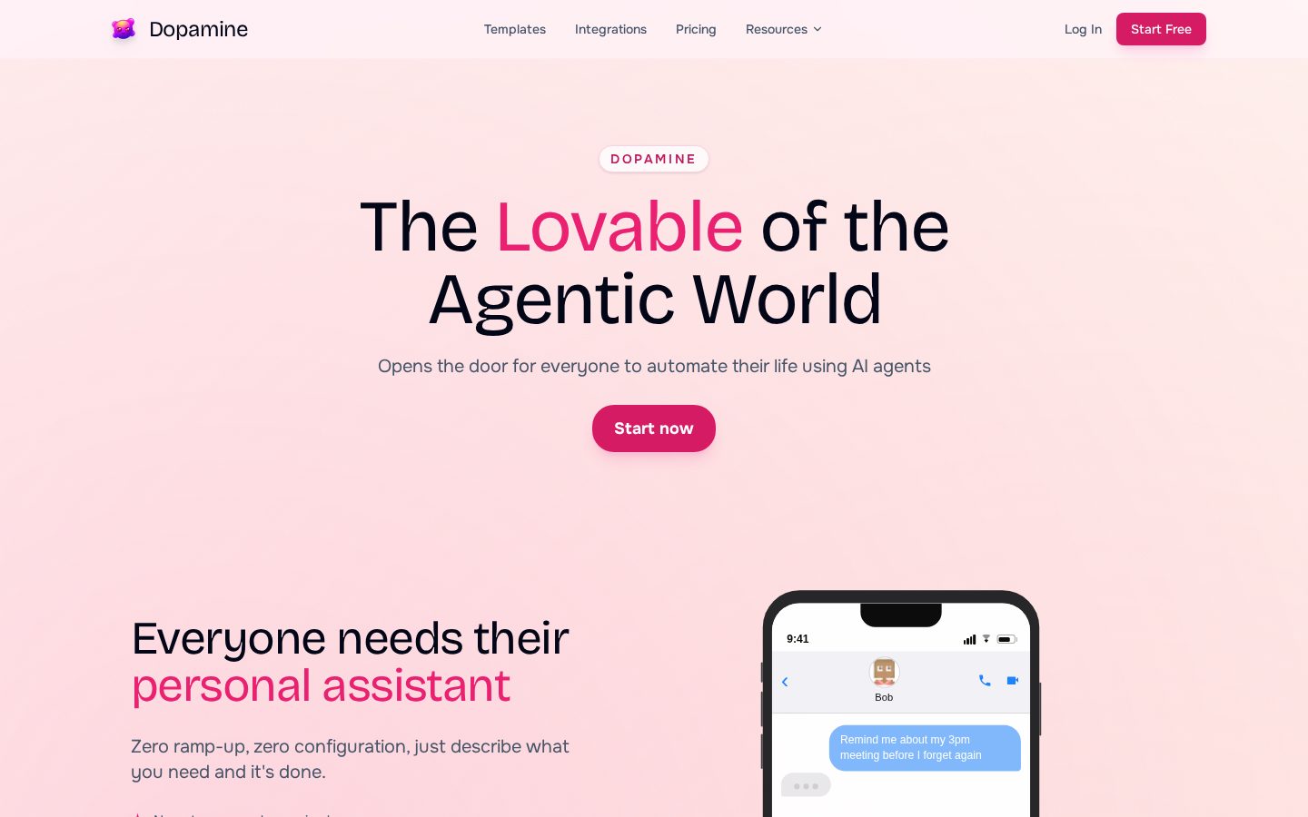 Dopamine.chat Homepage