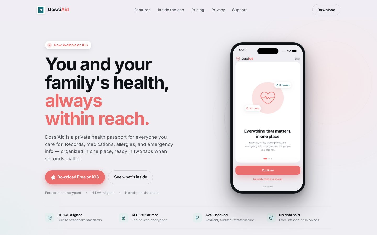 DossiAid Homepage