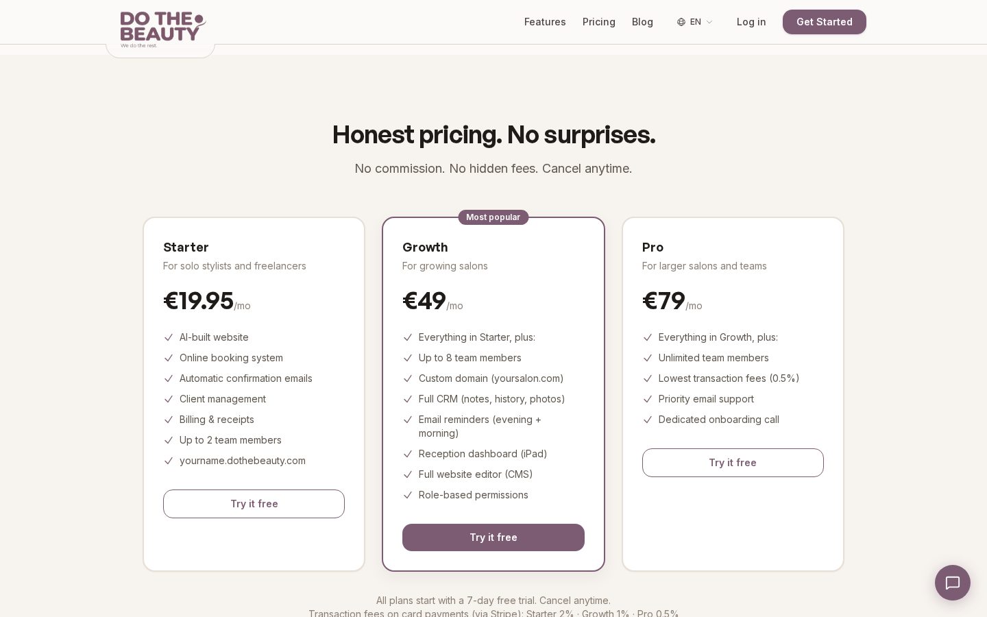 DoTheBeauty Pricing