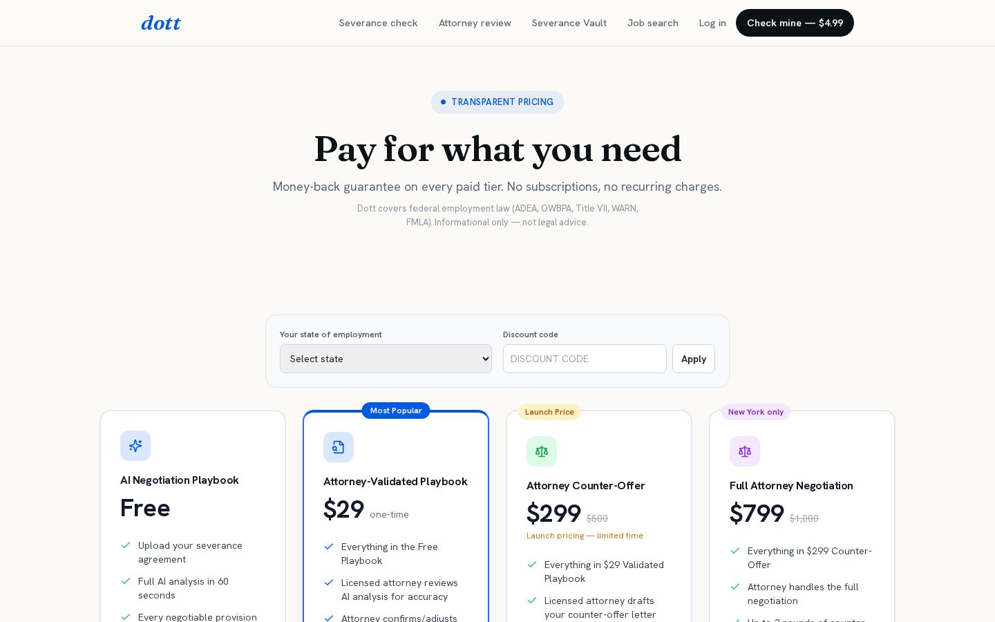 Dott Pricing