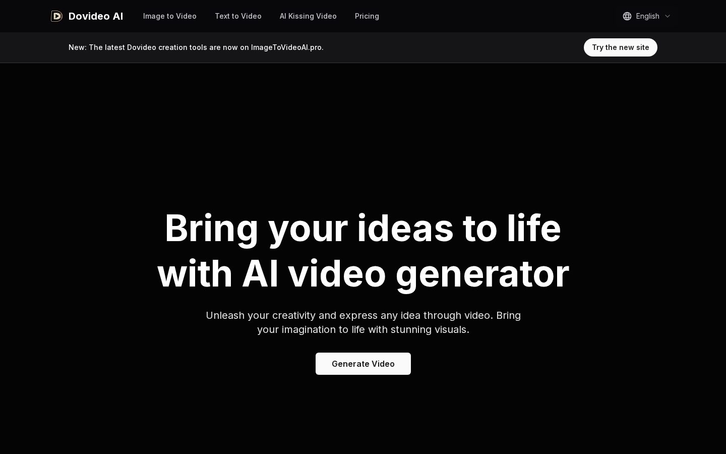 Dovideo AI Homepage