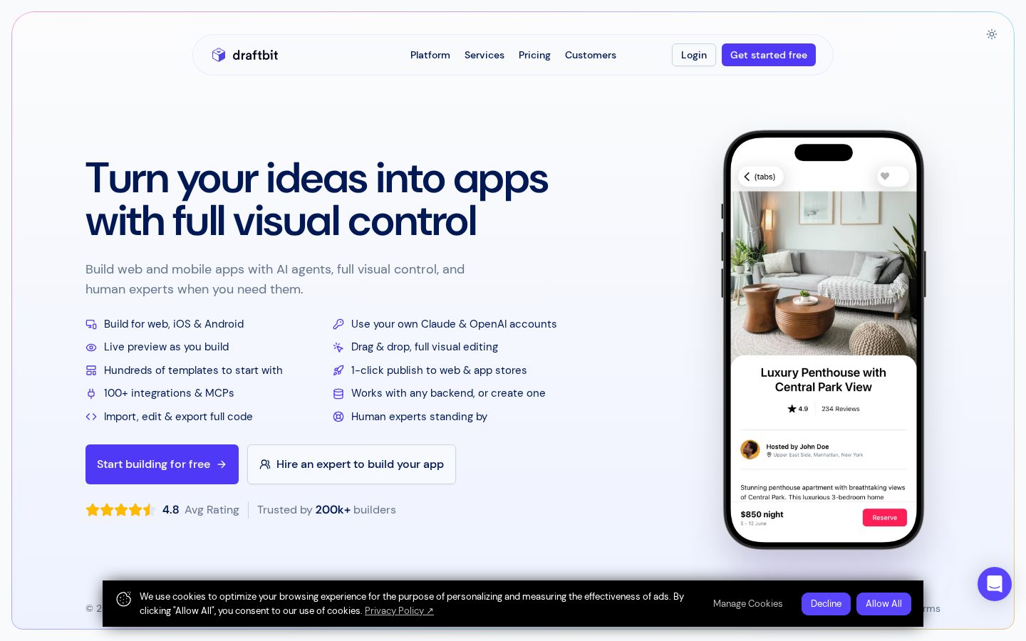 Draftbit Homepage