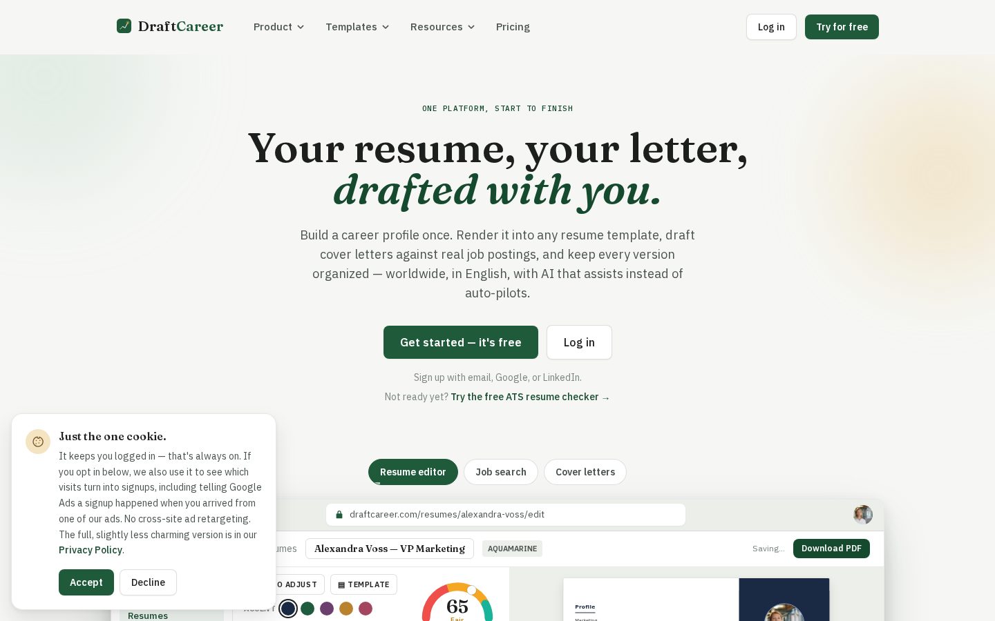 DraftCareer Homepage