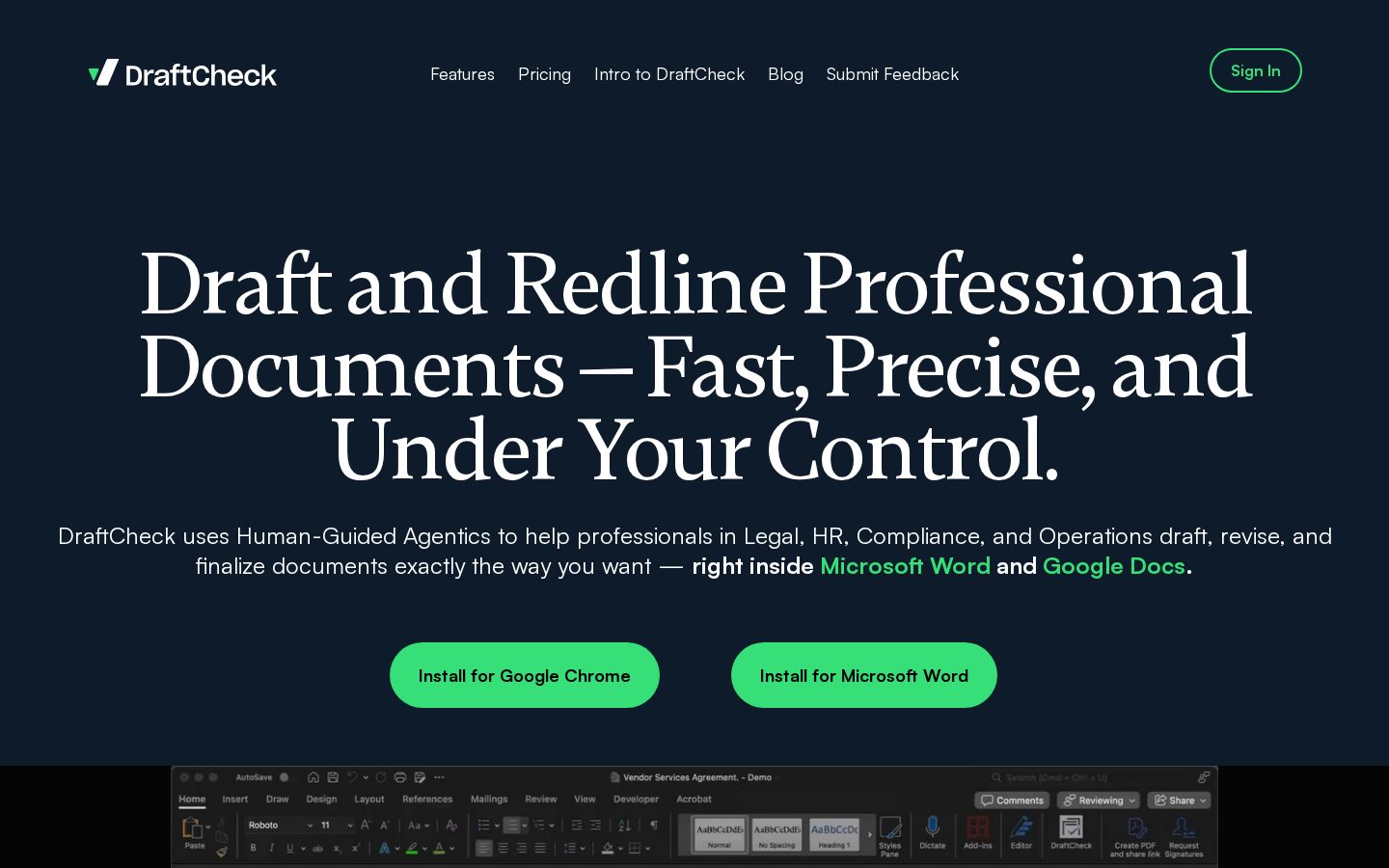 DraftCheck Homepage