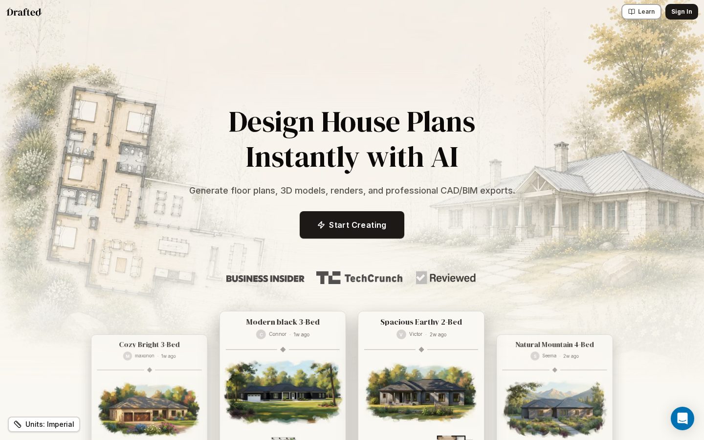 Drafted Homepage
