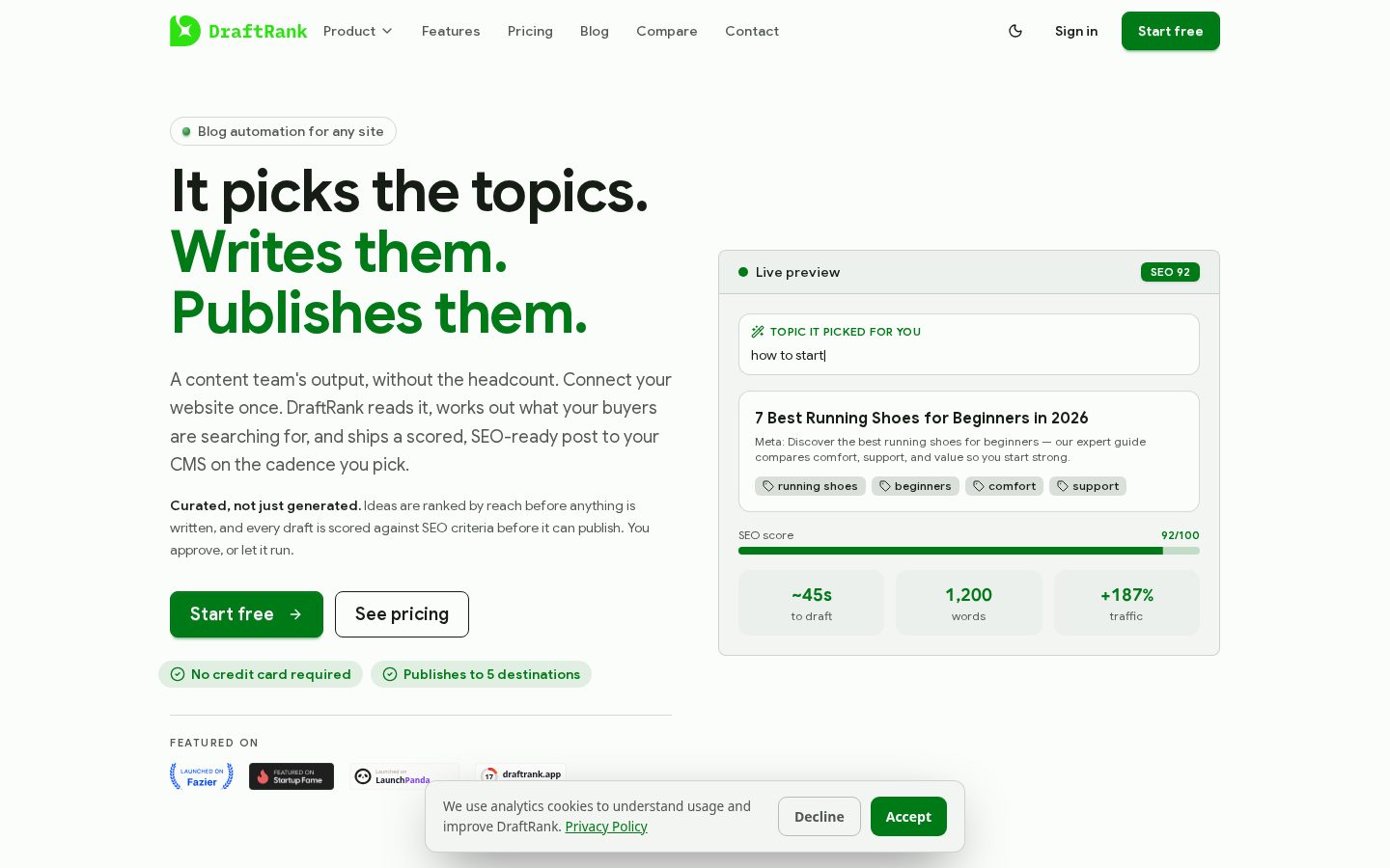 DraftRank Homepage