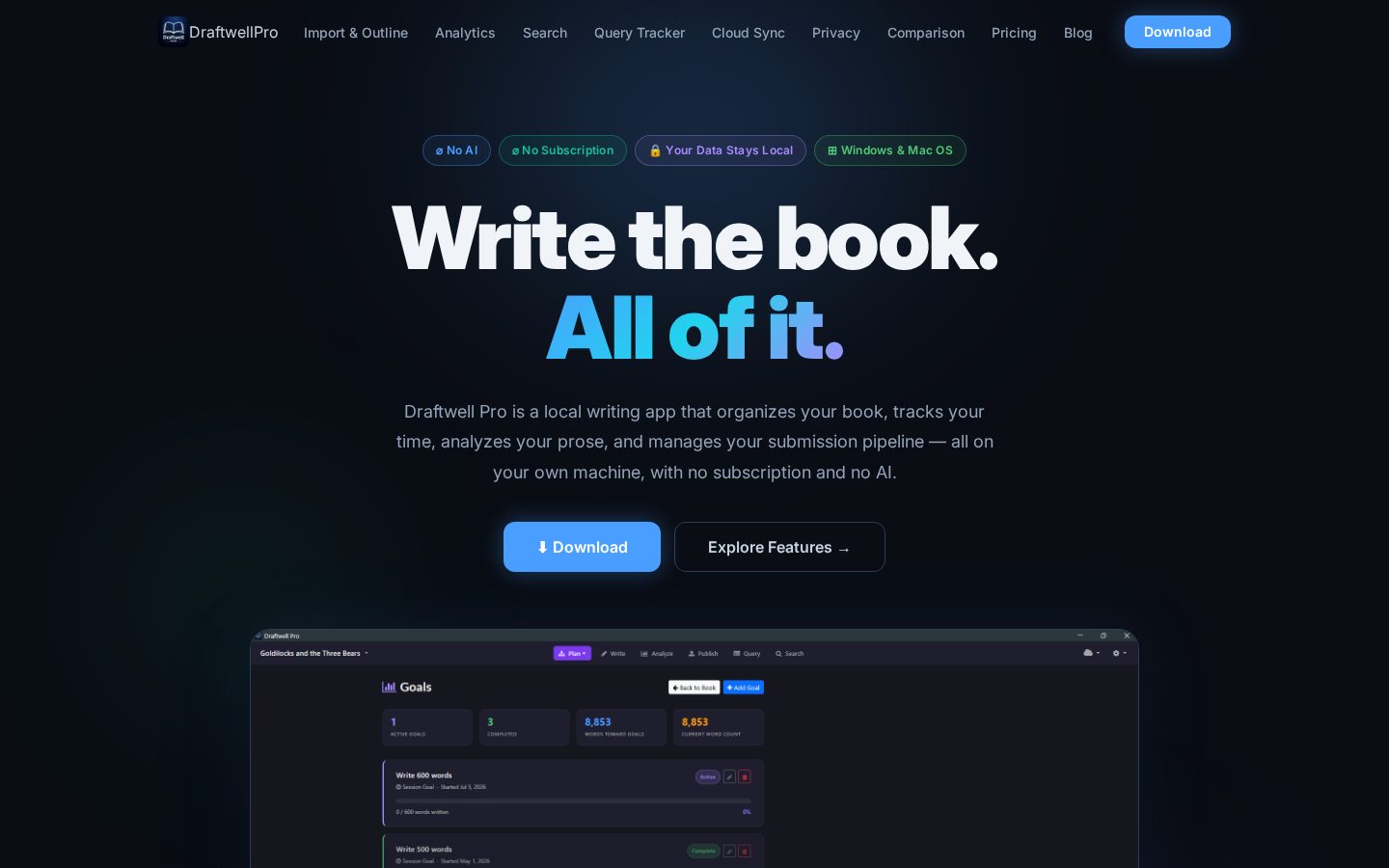 Draftwell Pro Homepage