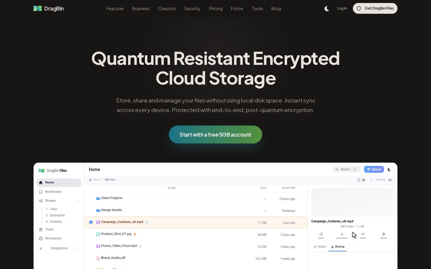 DragBin Homepage
