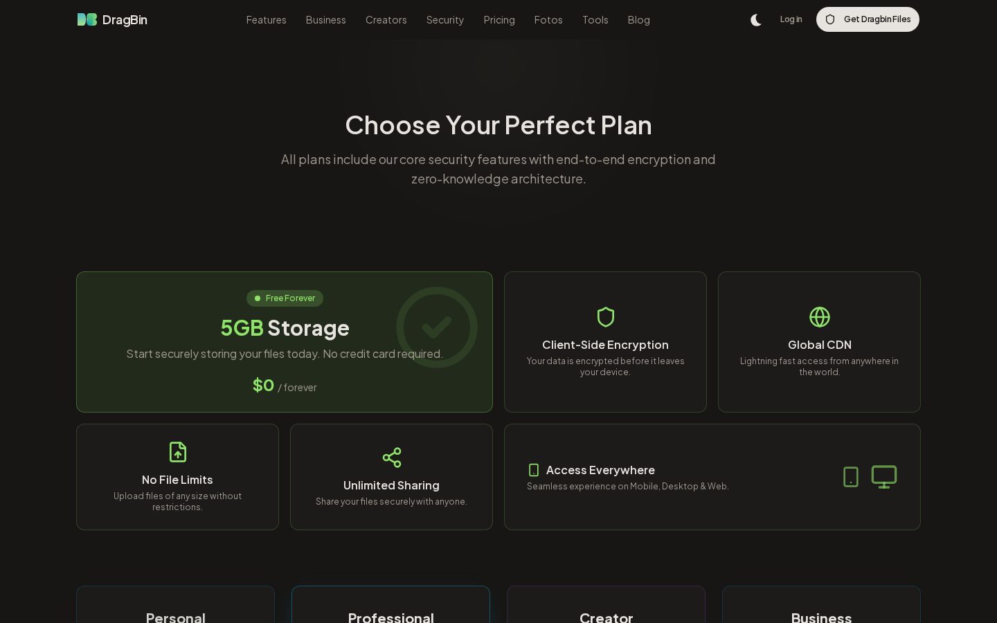 DragBin Pricing