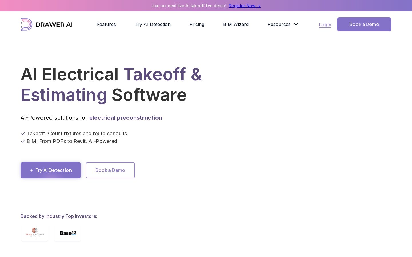 Drawer AI Homepage