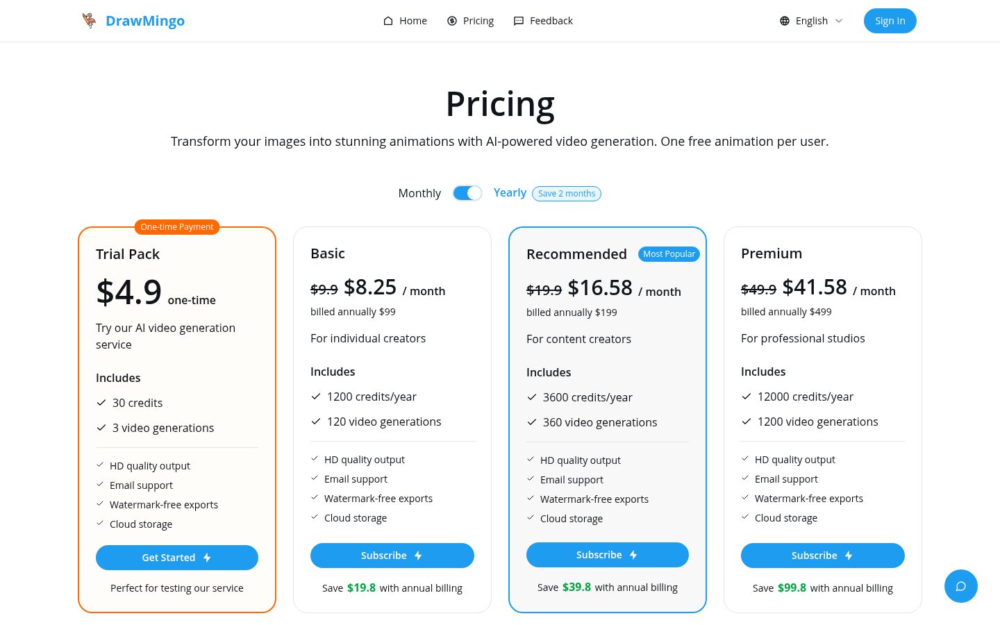 drawmingo Pricing