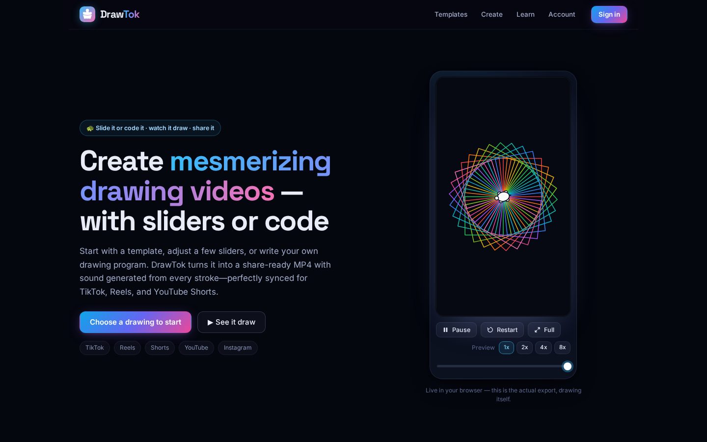 DrawTok Homepage