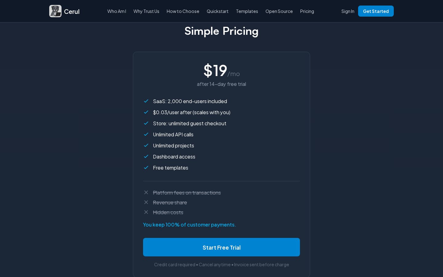 Dream API Pricing
