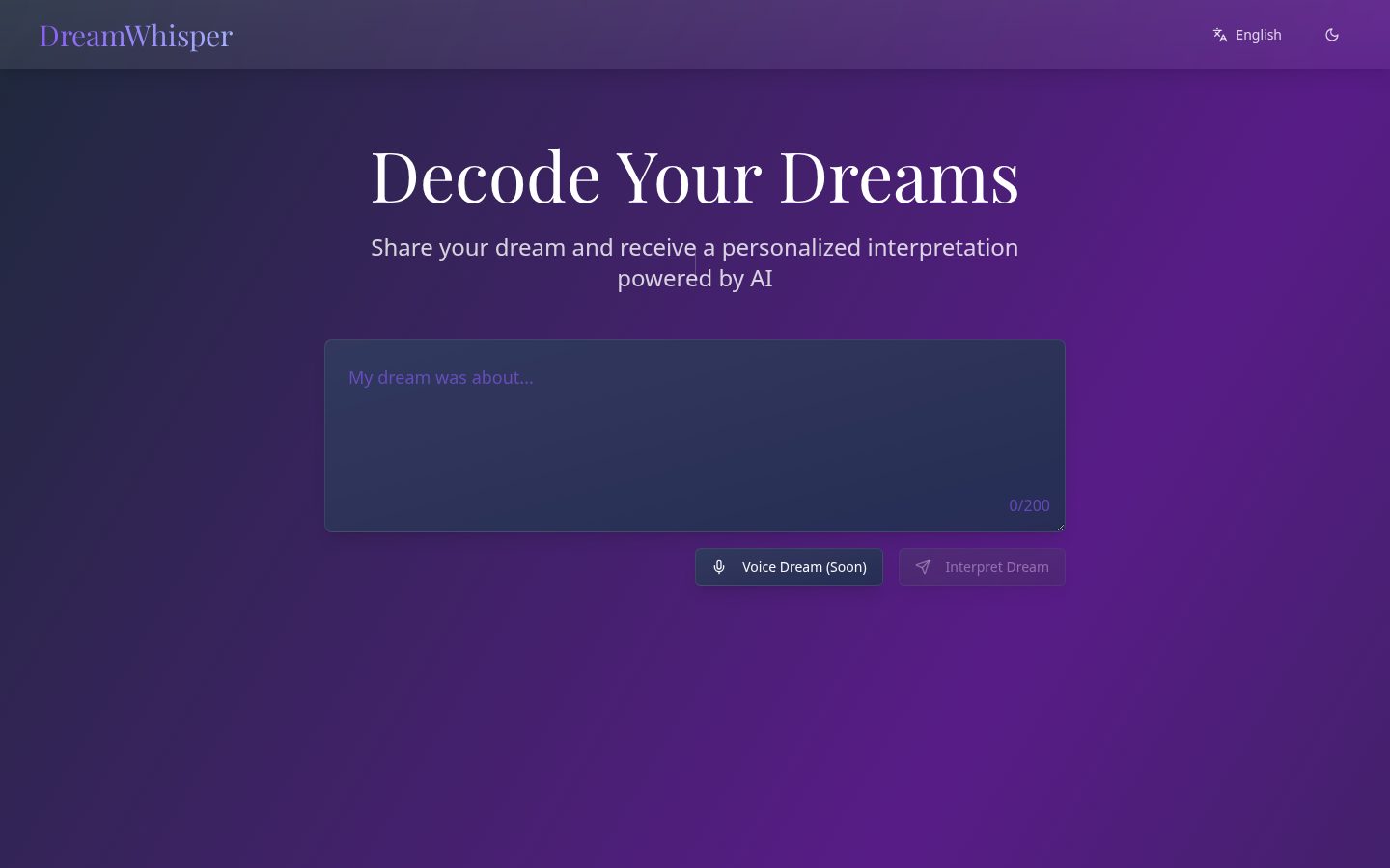 Dream Whisper Homepage