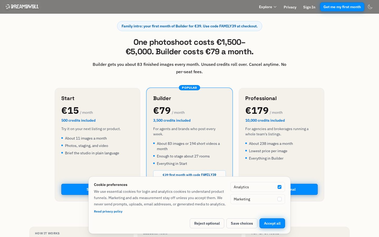 DreamDwell AI Pricing