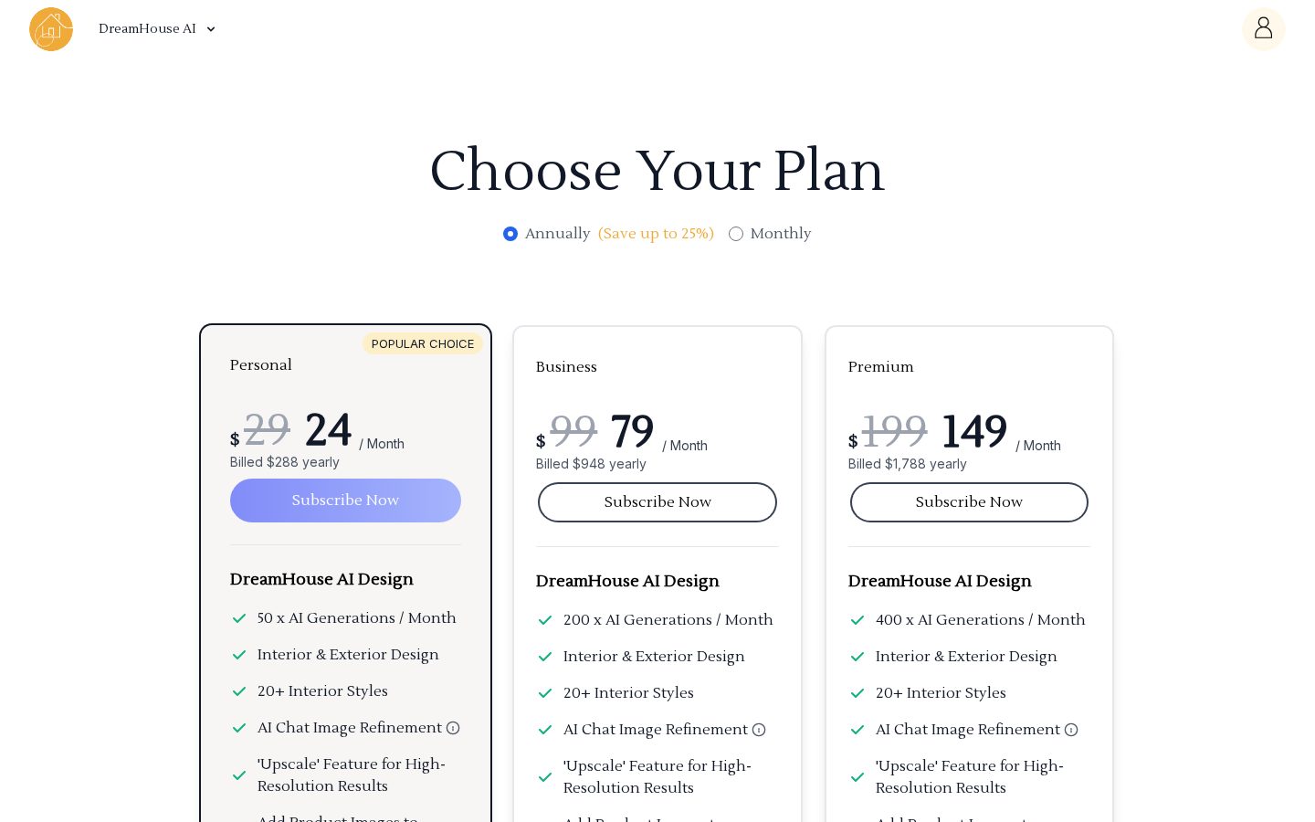 DreamHouse AI Pricing