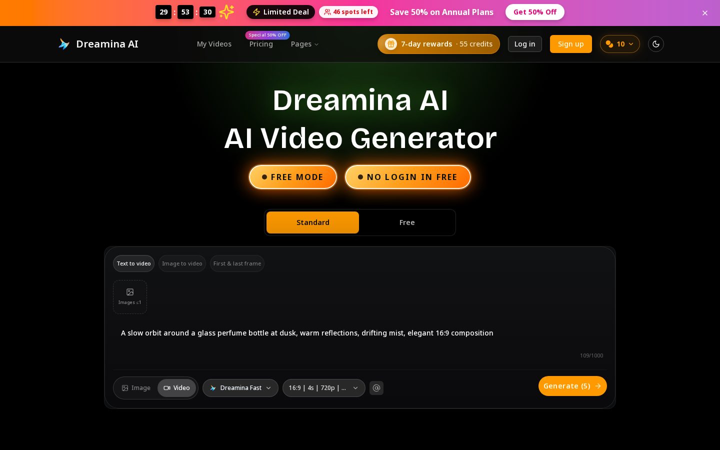 Dreamina AI Homepage
