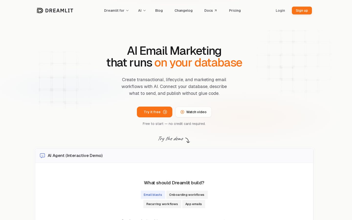 Dreamlit AI Homepage