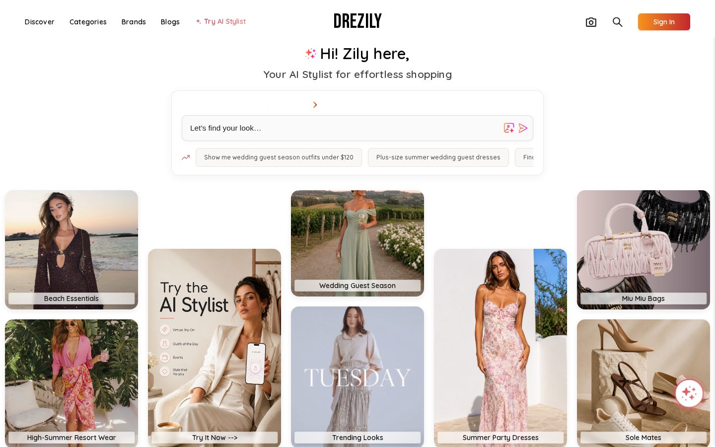 Drezily Homepage