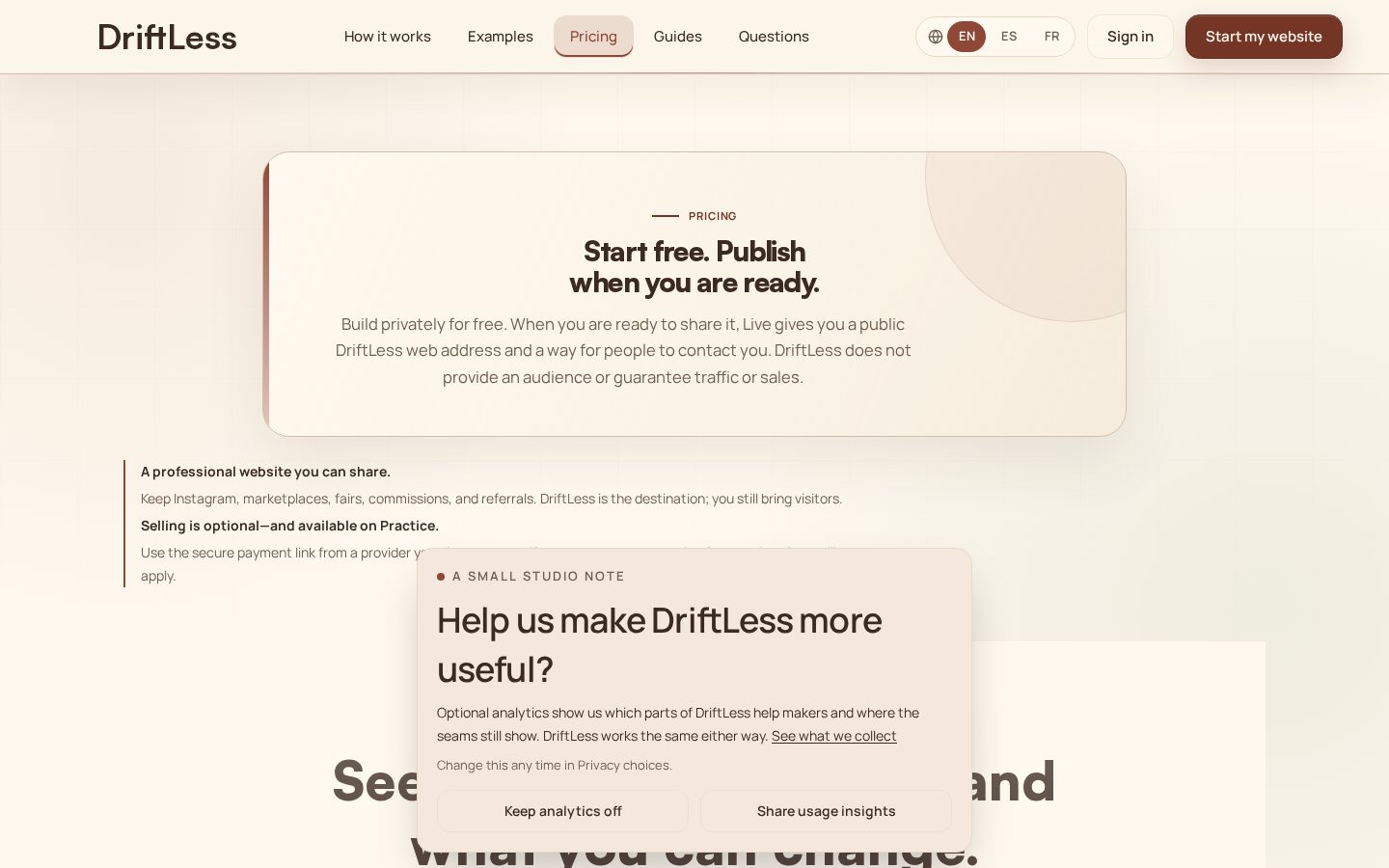 DriftLess Pricing