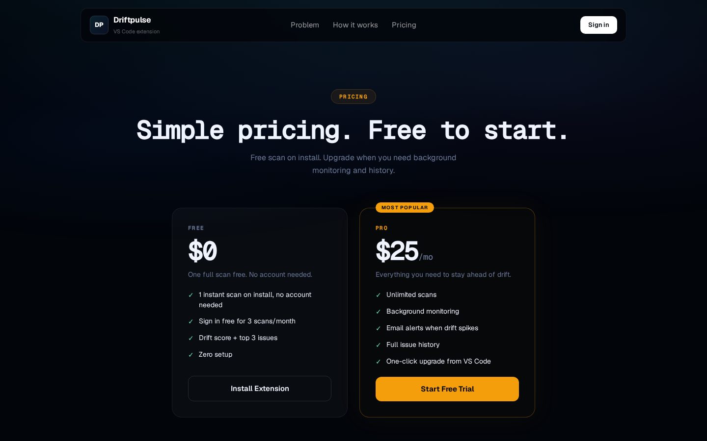Driftpulse Pricing