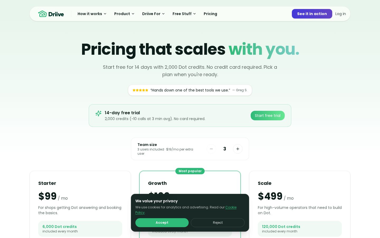 Driive Pricing