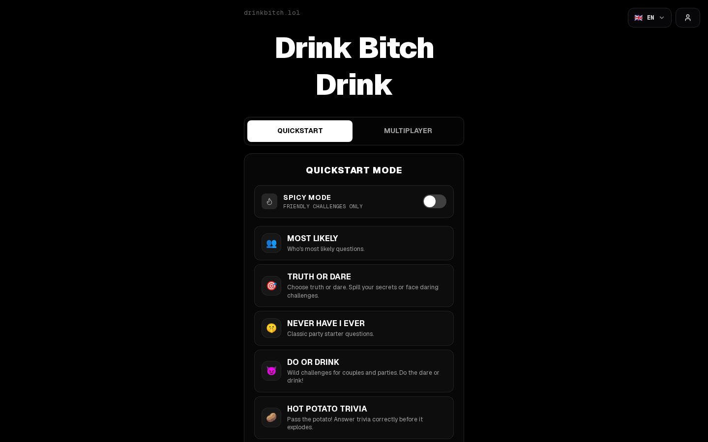 DrinkBitchDrink Homepage