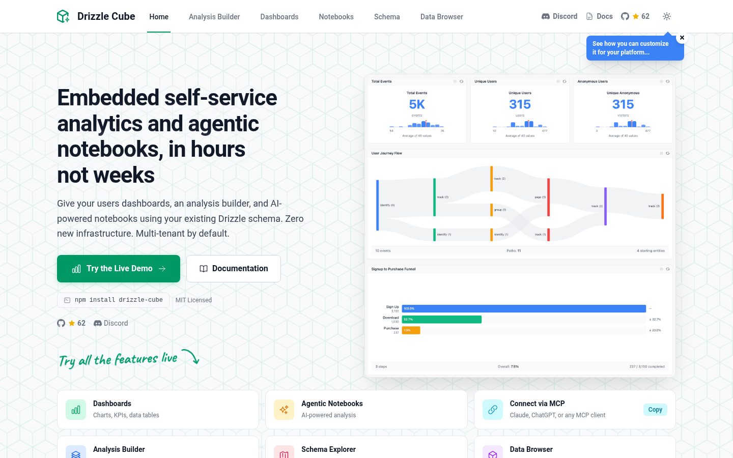 Drizzle Cube Homepage