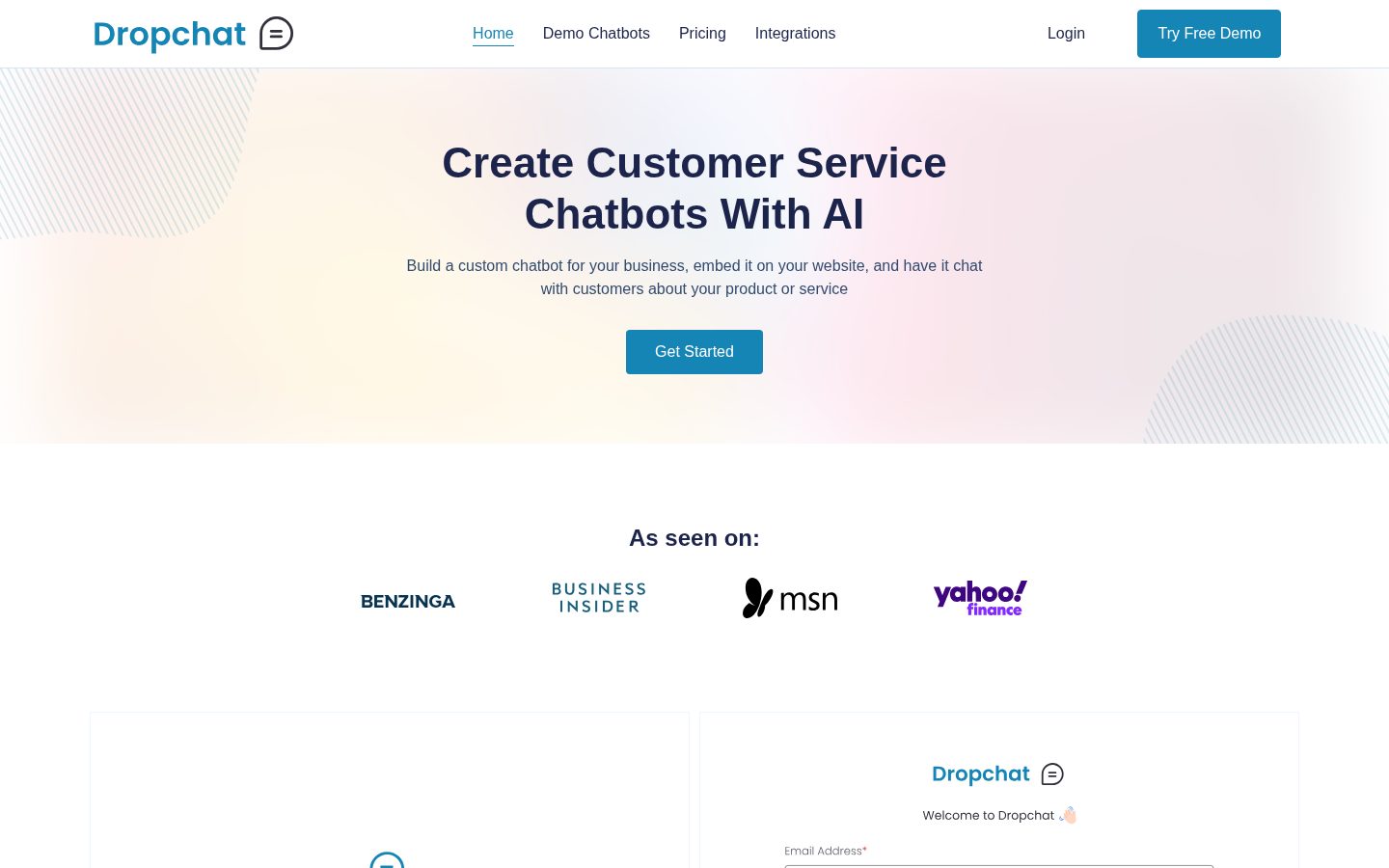 Dropchat Homepage