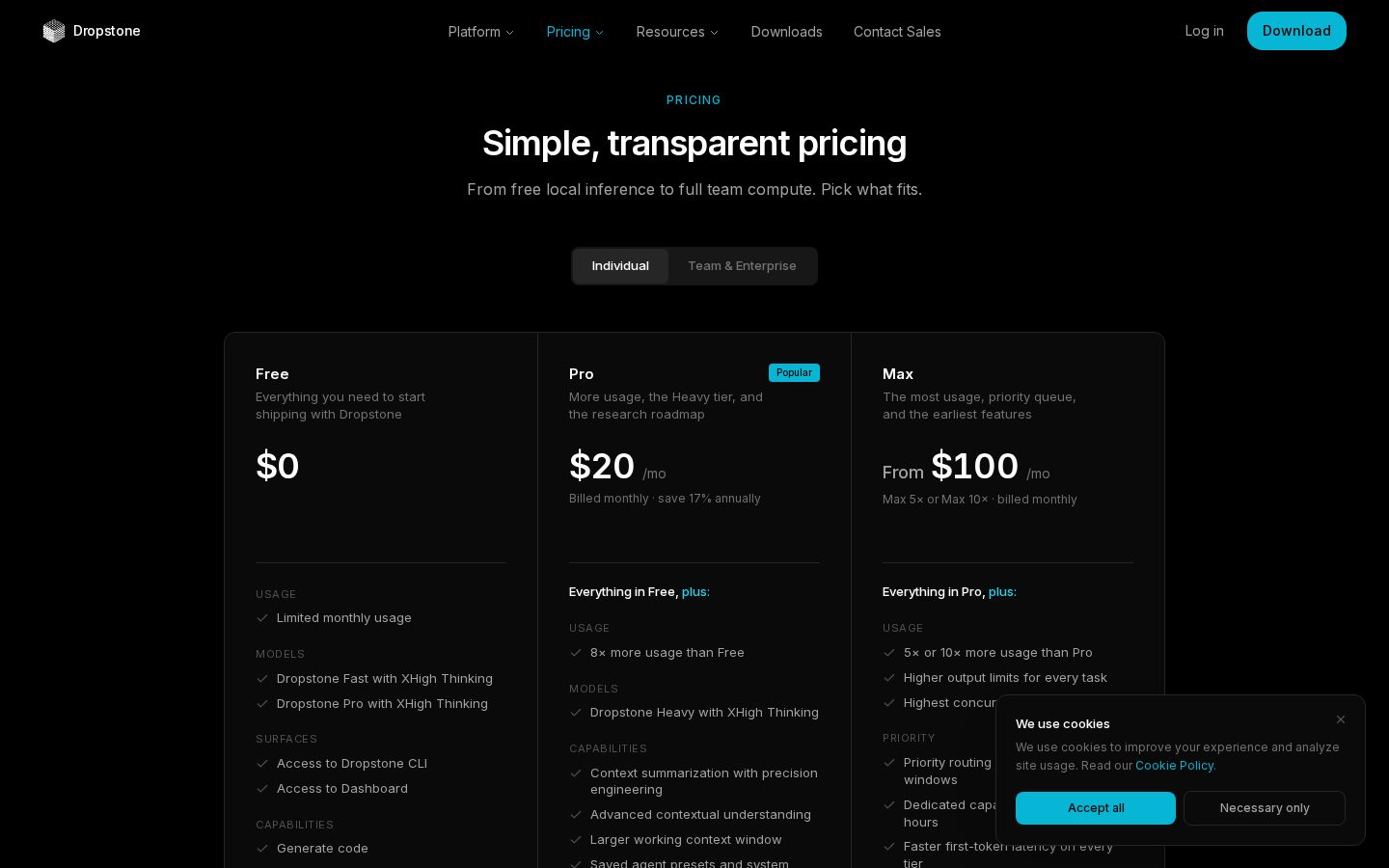 Dropstone 1.5 Pricing