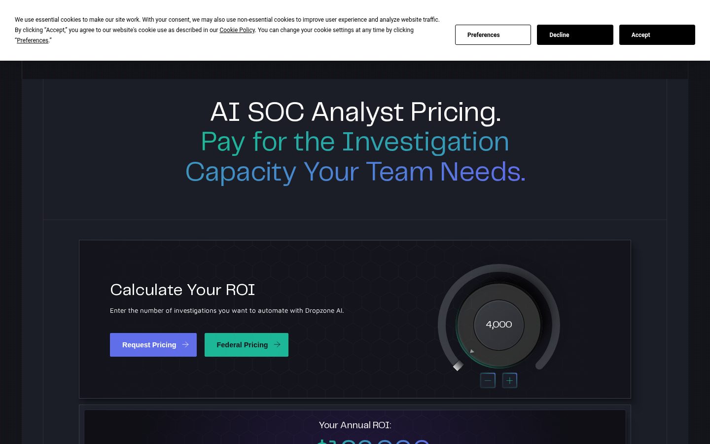 Dropzone AI Pricing