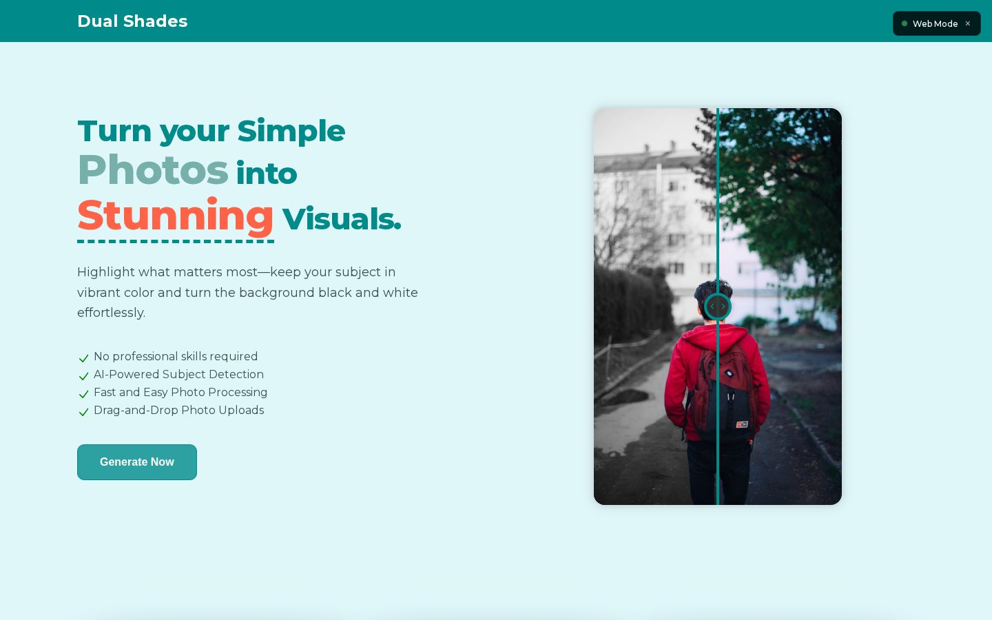 Dual Shades Homepage