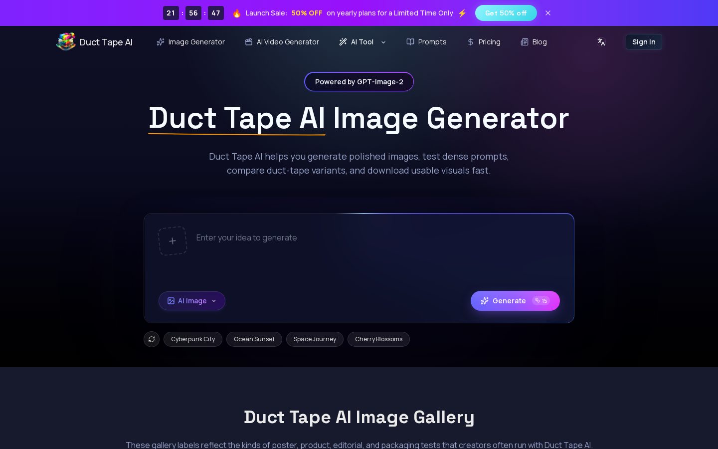 Duct Tape AI Homepage